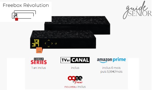 freebox révolution fibre optique oqee canal + amazon tv